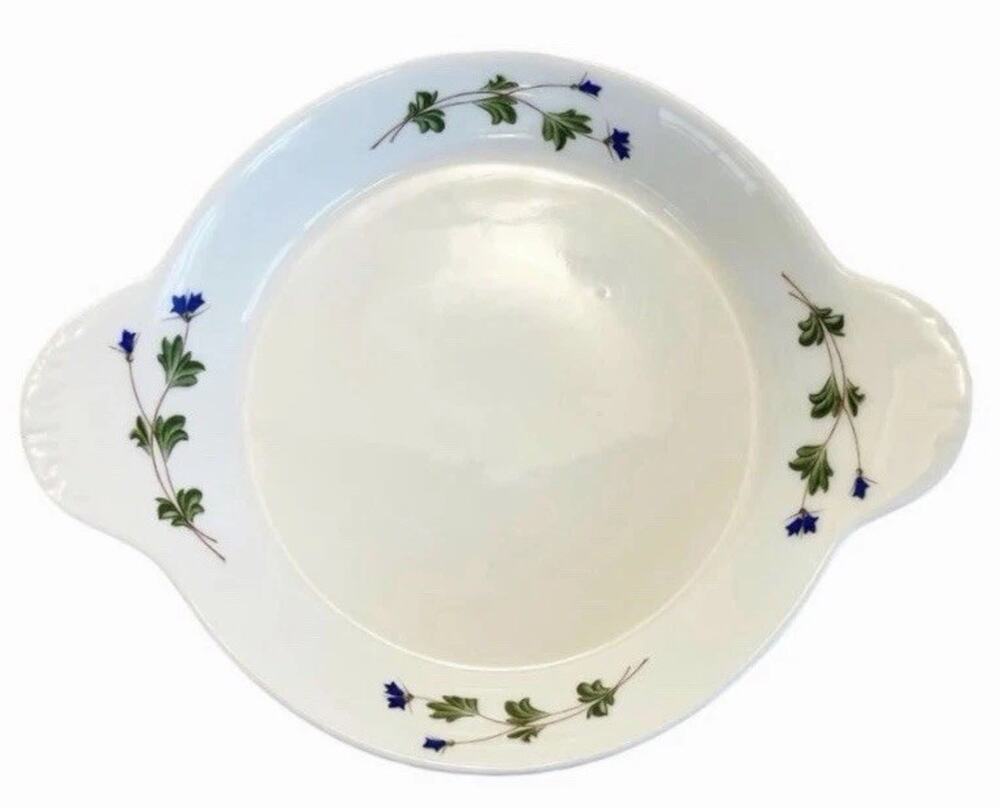 BIA Le Cordon Bleu San Carlos CA White Porcelain Hand Decorated Plate w/Handles